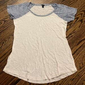 J. Crew Blue and White Short Sleeve Tee